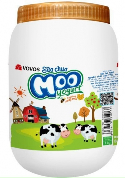 Sữa Chua Moo Yogurt (Ít Đường và Mật Ong / loại Không Đường) hủ 1 ký