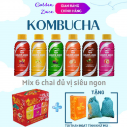 Kombucha Golden Zuice MIX 6 vị Chai 350 ML